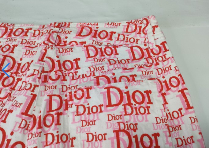 Christian Dior Logo Pants Red White Monogram Vintage France Size 40
