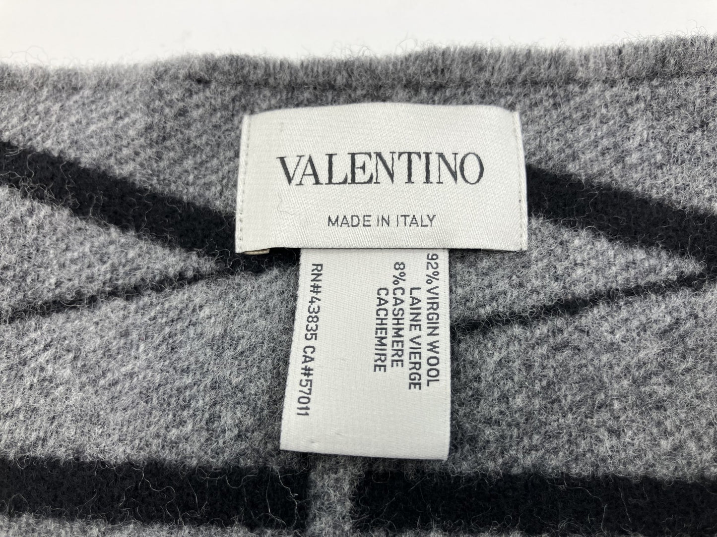 Valentino VLTN logo scarf wool x cashmere black x grey 188 x 33.5cm free shipping 