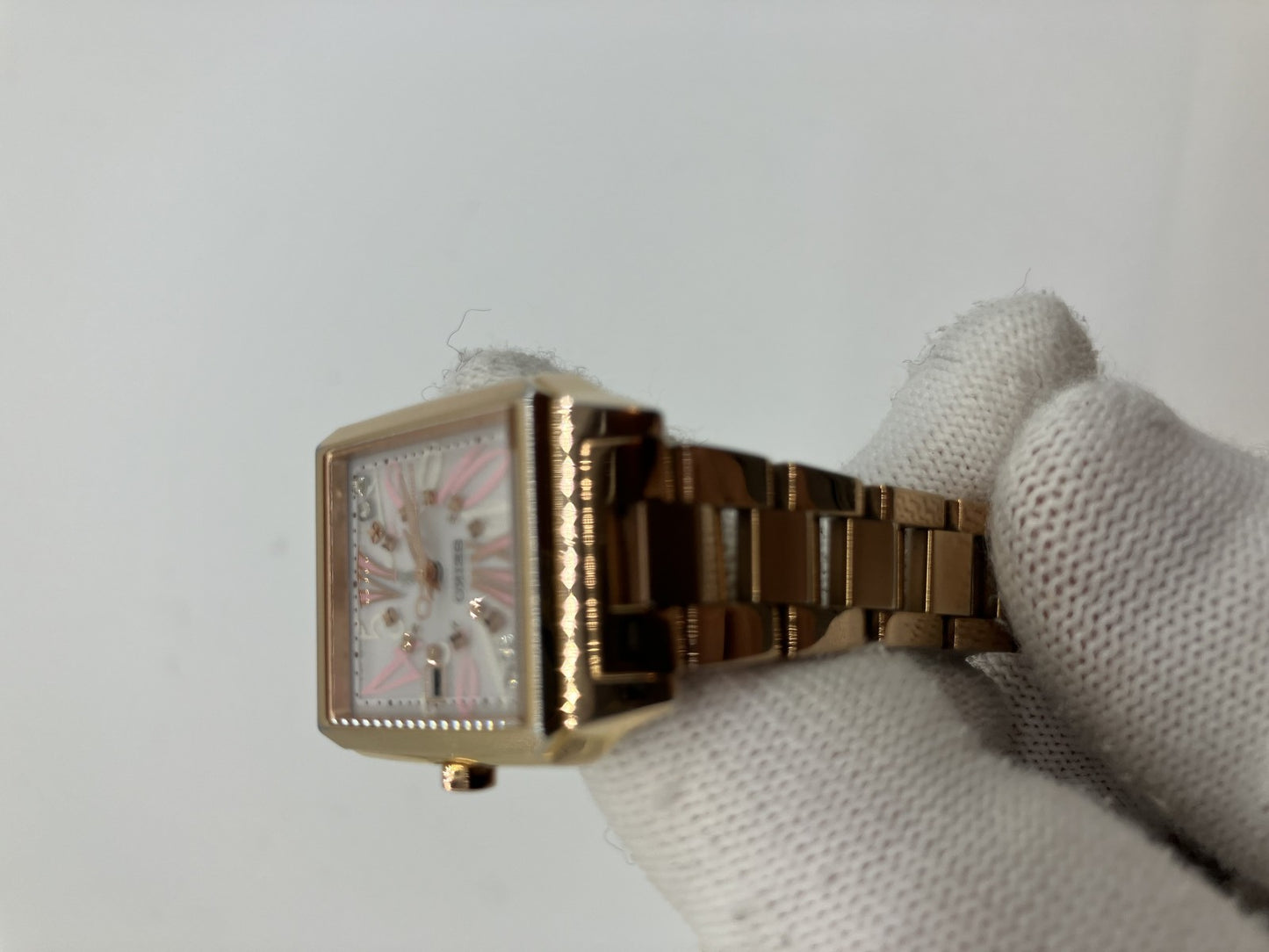 SEIKO LUKIO LUKIA 1B22-0AL0 electric wave solar wristwatch gold