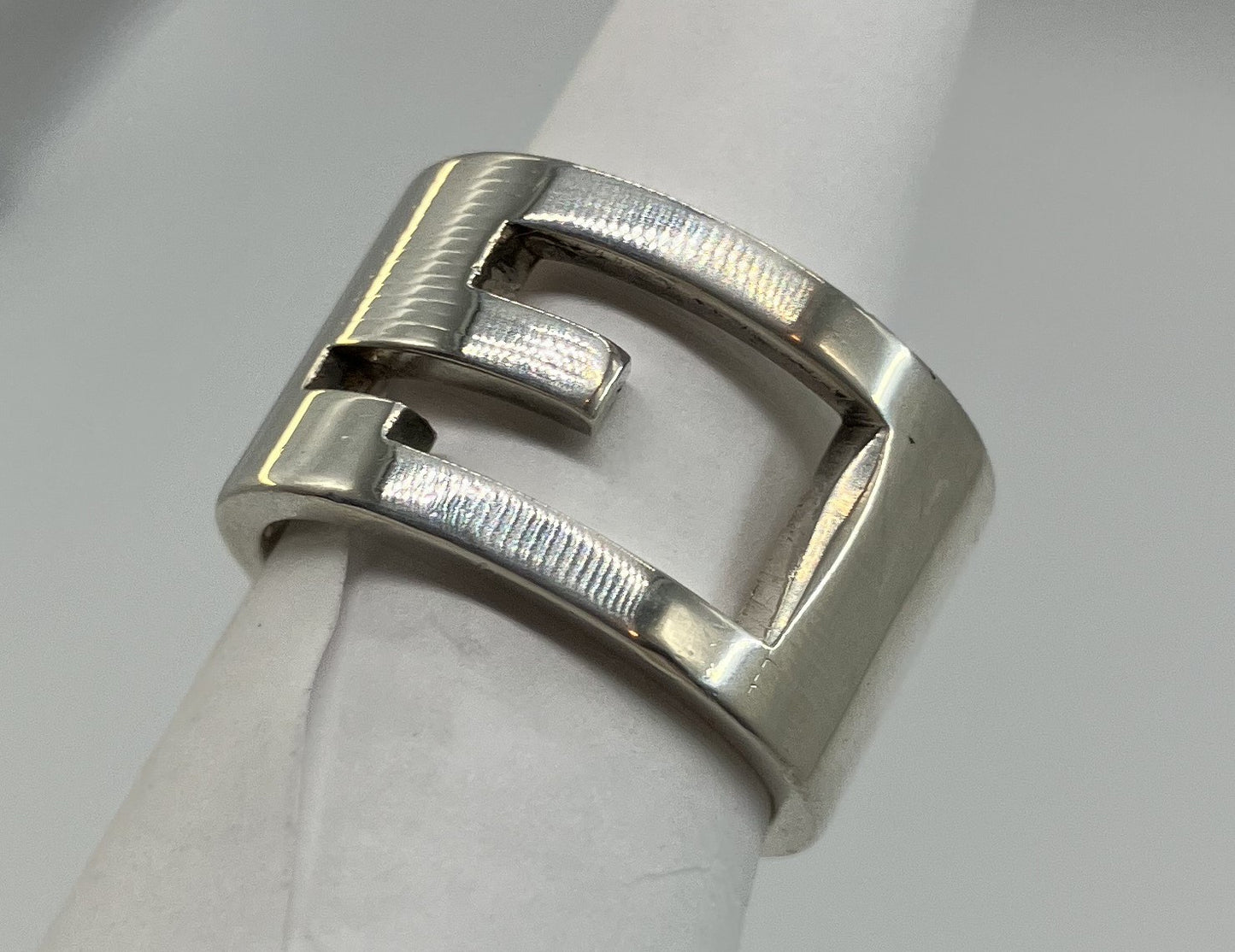 GUCCI Icon Ring SV925 11.5g ขนาด 12 (US 6.5) (52) ความกว้างแหวน 1.2cm จัดส่งฟรี 