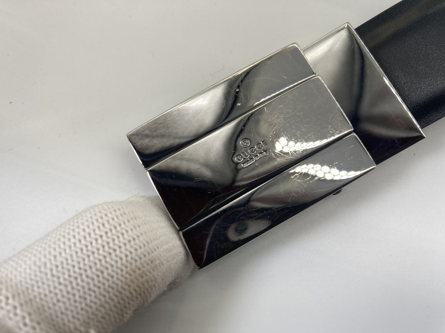 Ｇｕｃｃｉグッチ無料ロゴ レザーベルト 残り１０１ｃｍ 送料