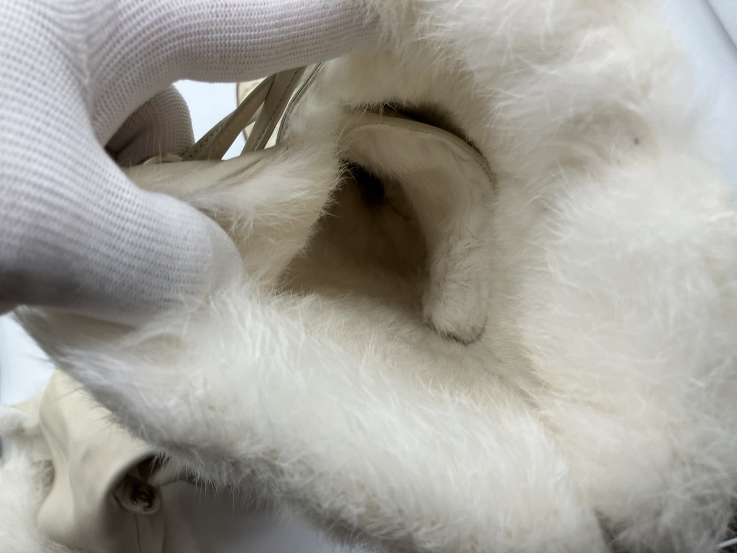 Chanel Coco Mark Fur and Leather Long Boots 37 Women's Ivory Matrasse