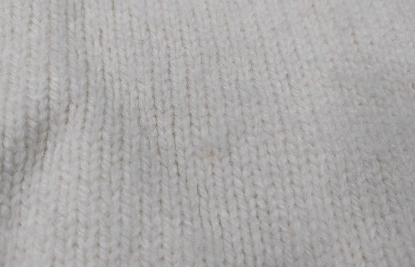YOKO CHAN Wool Knit Dress Ivory Rib Sleeve Sheer Back Size 36 Japan