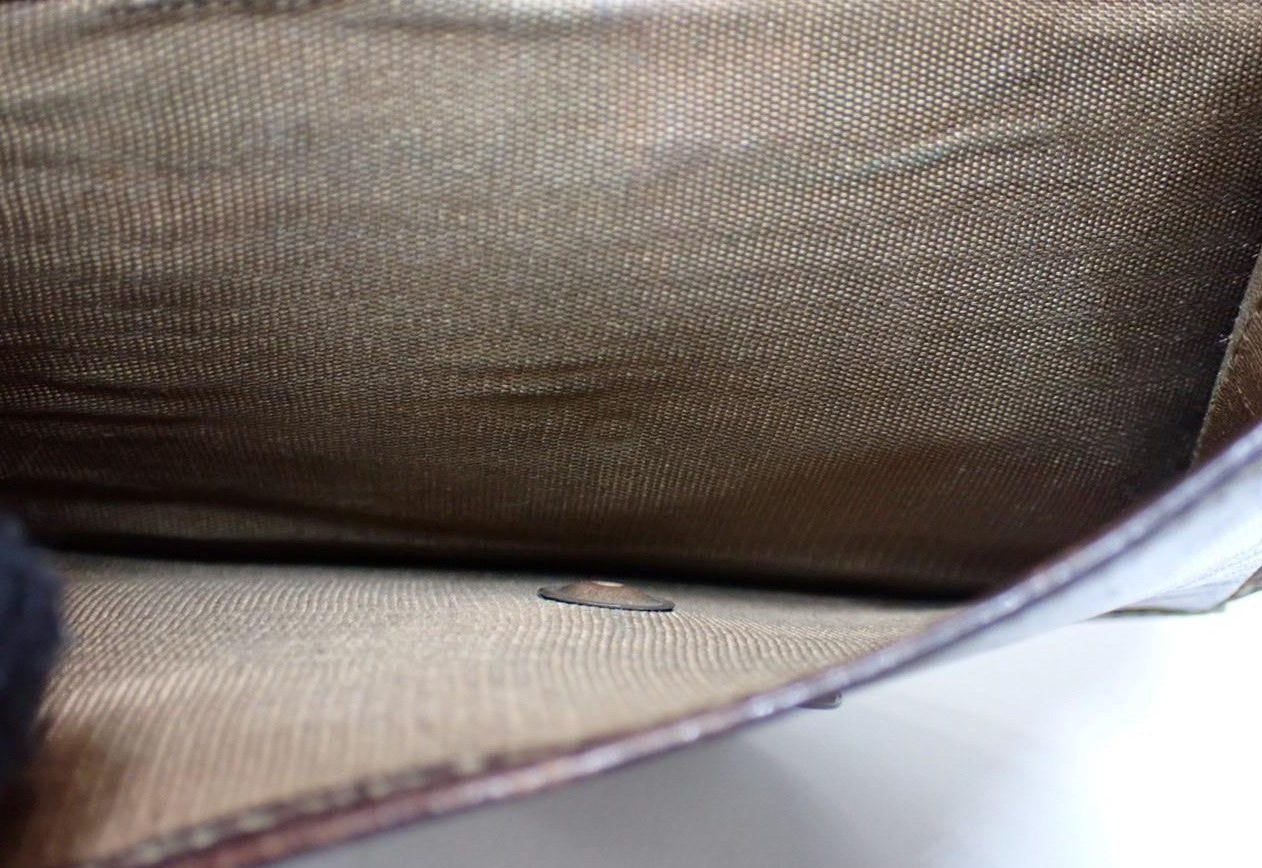 Fendi Zucca Bifold Wallet Brown Canvas Leather FF Logo Vintage Italy Authentic