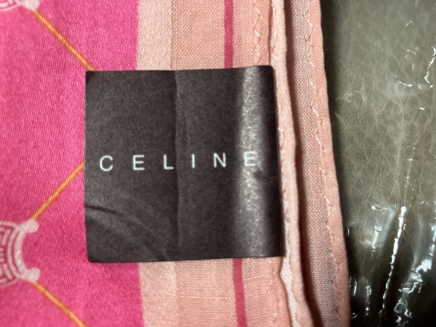 Celine Macadam Scarf, Unused, 50 x 50 cm (19.69 x 19.69 inch), Pink, Free Shipping 