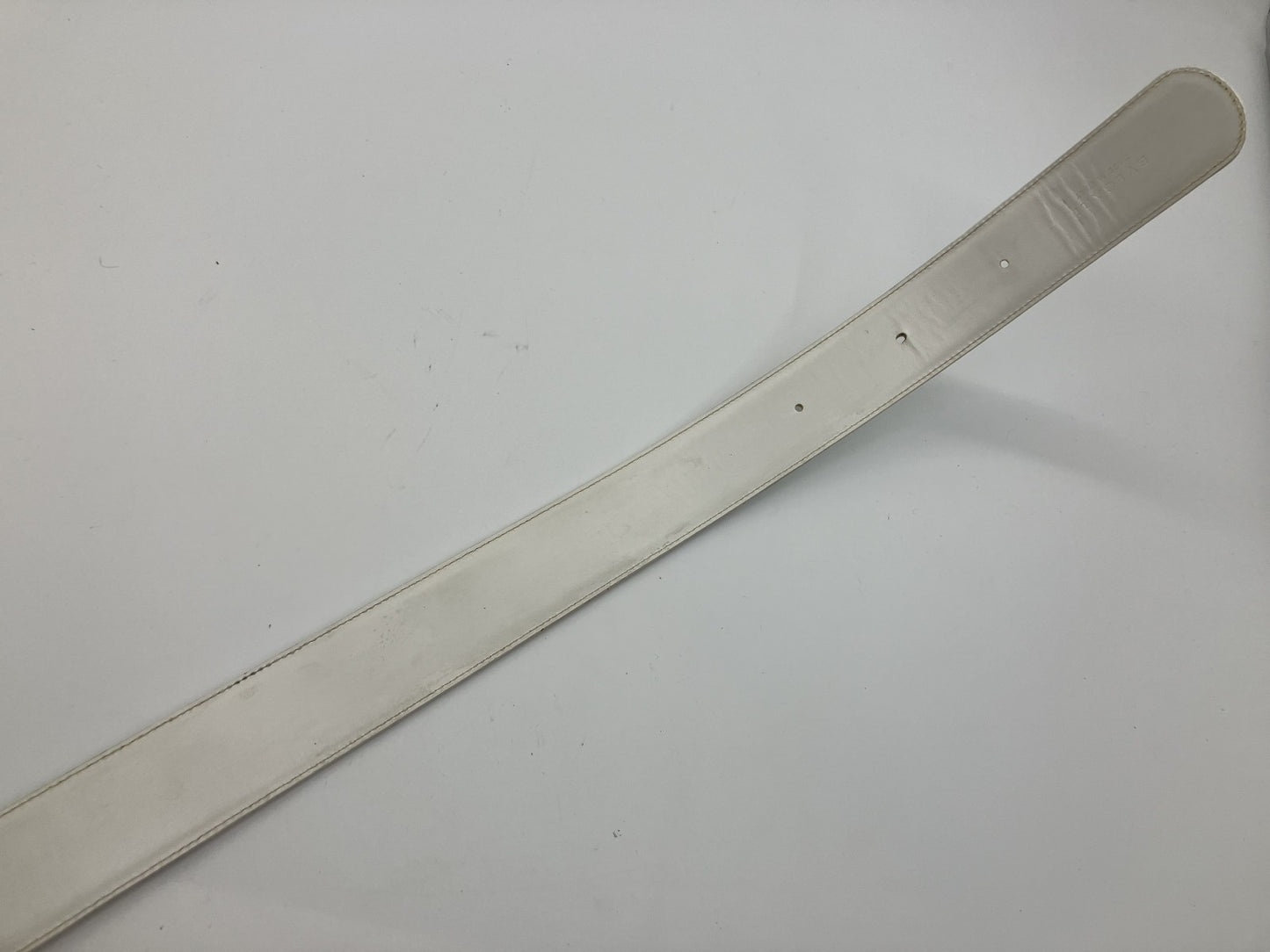 BVLGARI Circle Logo Belt White & Silver 95cm