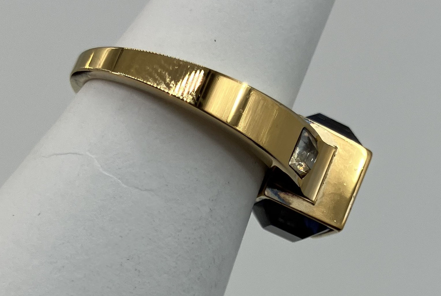 LOUIS VUITTON Cube Ring Gold Size M (JP 10)(US 5.5)(EU 50) with bag