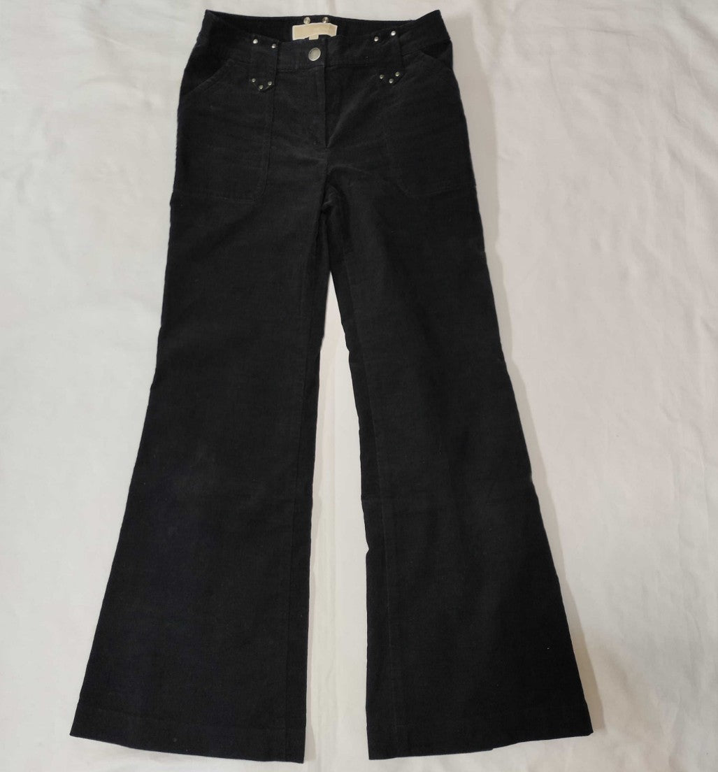 Michael Kors Black Corduroy Bootcut Pants Women Size 2 Flare