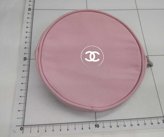 CHANEL Pink Round Pouch Coco Logo Novelty Cosmetic Bag Non-Sale Item