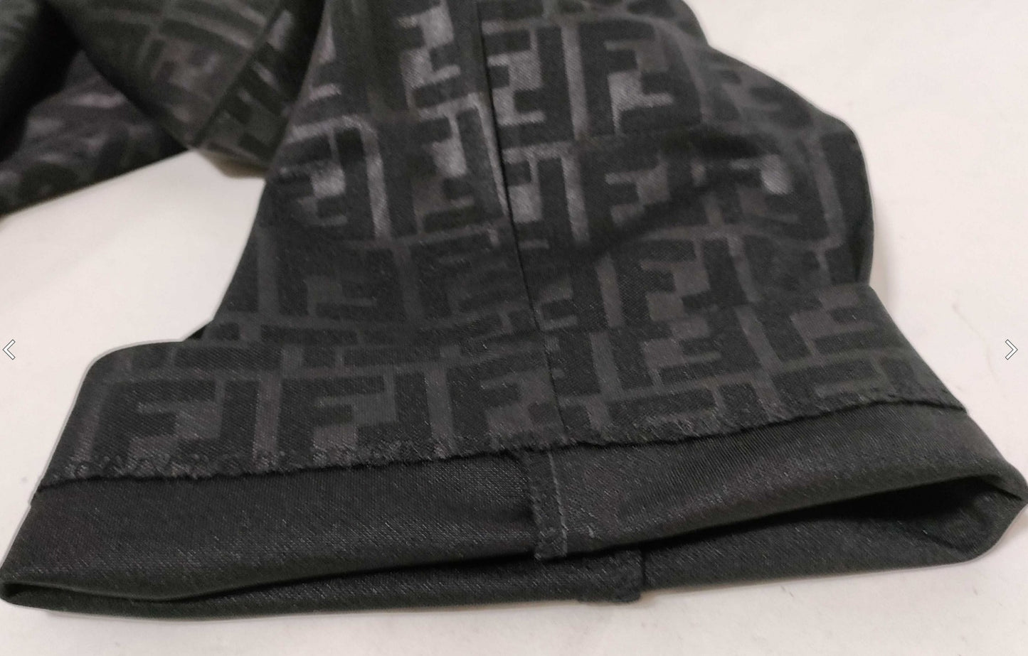 FENDI Jeans Zucca FF Logo Pants Women's XL Black Made in Italy