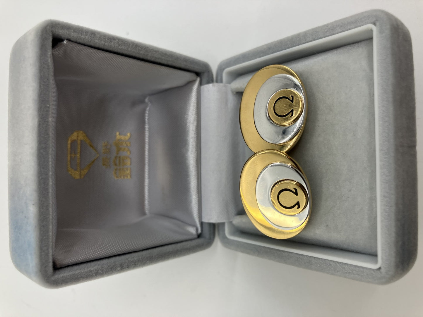 OMEGA cufflinks, large size, gold and silver, with external box