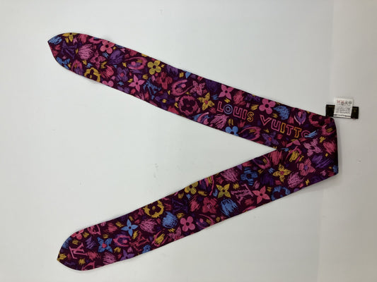 LOUIS VUITTON Louis Vuitton Bandeau Scarf Silk Purple 84 x 6 cm Free Shipping 