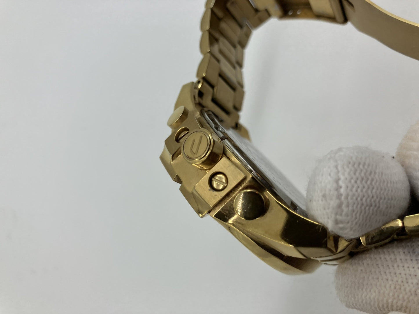 Diesel Mega Chief DZ4360 battery replaced gold diameter 57mm chronograph