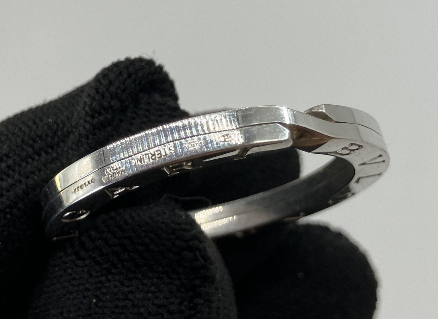 BVLGARI Logo Key Ring Keychain Sterling Silver 925 Made in Italy