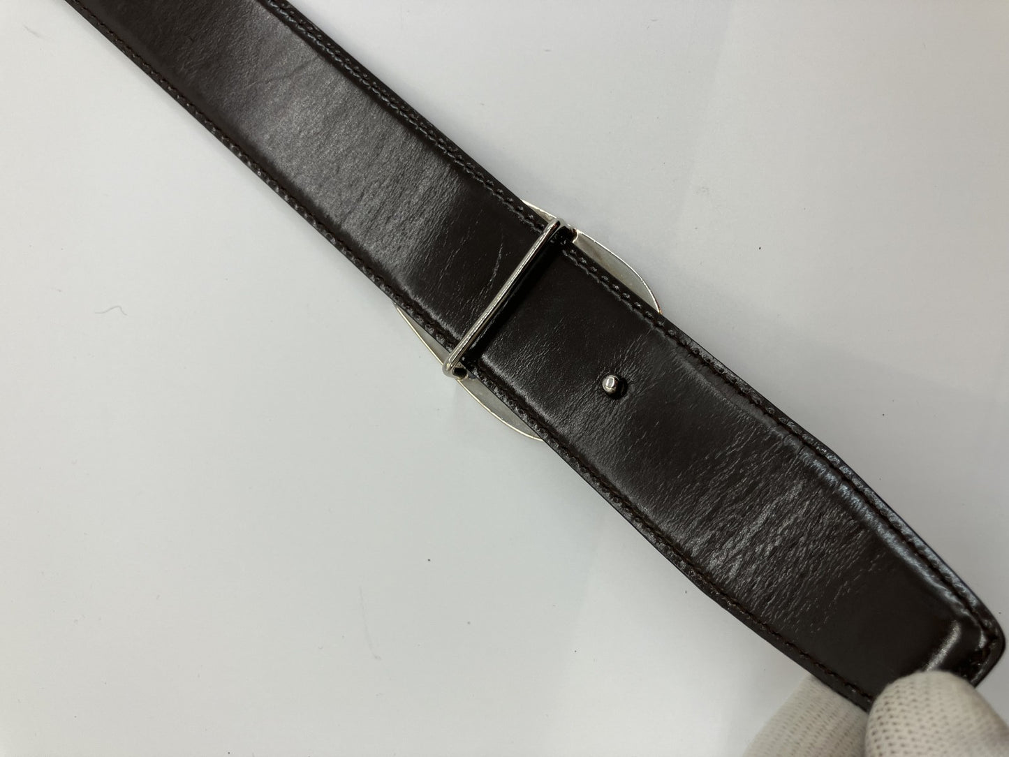 เข็มขัดหนัง Gucci GG (G buckle) ความยาวรวม 93cm ความกว้าง 3.5cm ส่งฟรี 