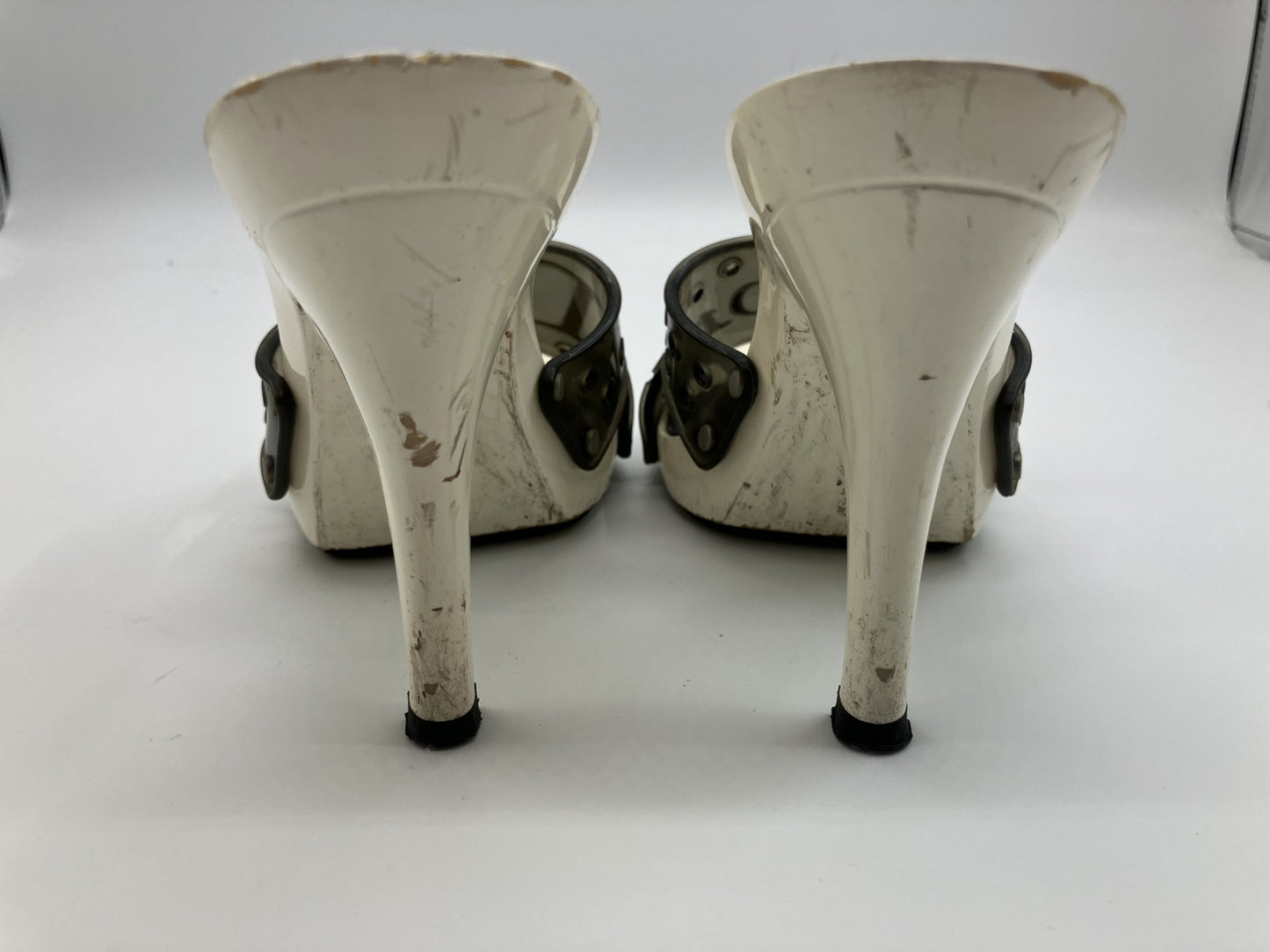 Christian Dior Women's sandals, 36.5 heel height 10cm, white and black with box and bag.