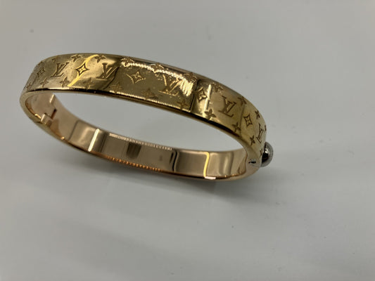 LOUIS VUITTON Louis Vuitton Cuff Nanogram S Arm circumference 16.5cm Bracelet Bangle Gold 