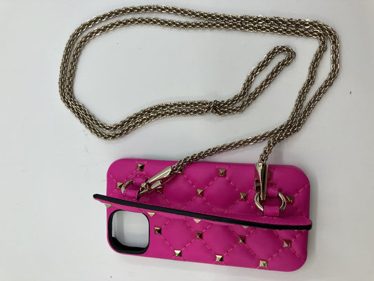 เคส iPhone 13/14 Valentino Garavani สีชมพู พร้อมกล่องโซ่ และถุงผ้า จัดส่งฟรี 