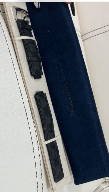 Louis Vuitton Damier Graphite Watch Strap 12mm Buckle LV Genuine