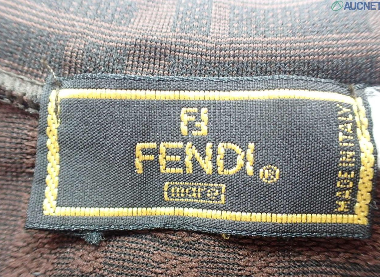 FENDI Zucca Sleeveless Dress Brown FF Monogram Stretch Italy Size 40