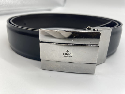 Gucci logo leather belt, total length 101cm, free shipping 