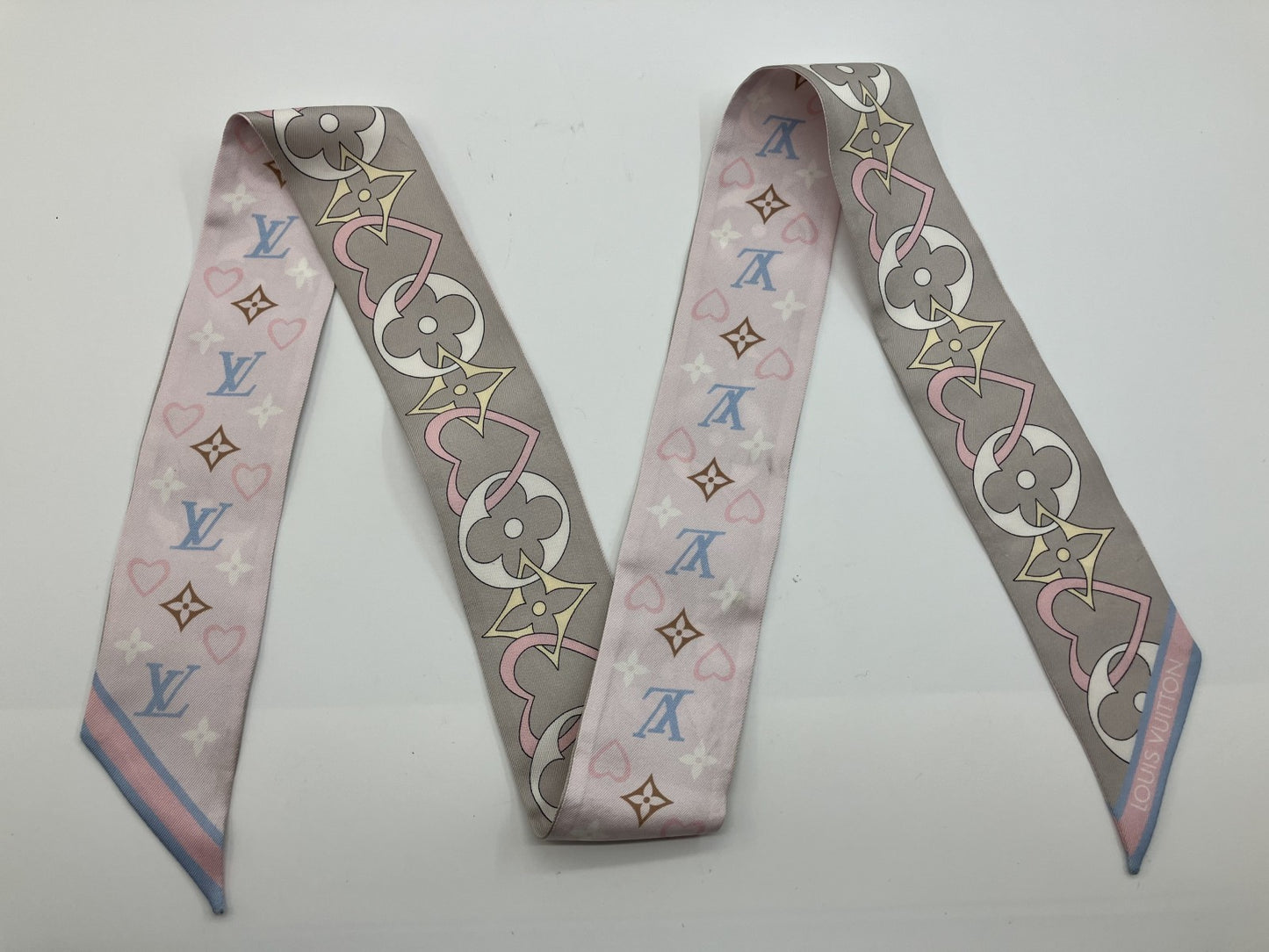 Louis Vuitton M78140 Bandeau BB My True LV Scarf Silk Pink 119x5cm