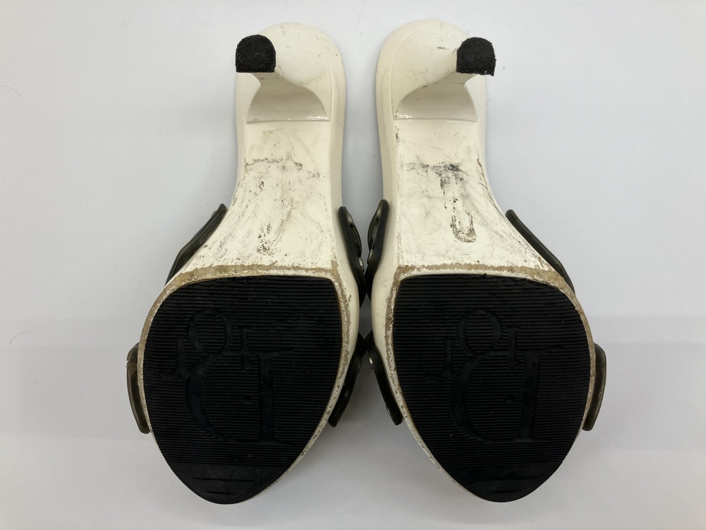 Christian Dior Women's sandals, 36.5 heel height 10cm, white and black with box and bag.