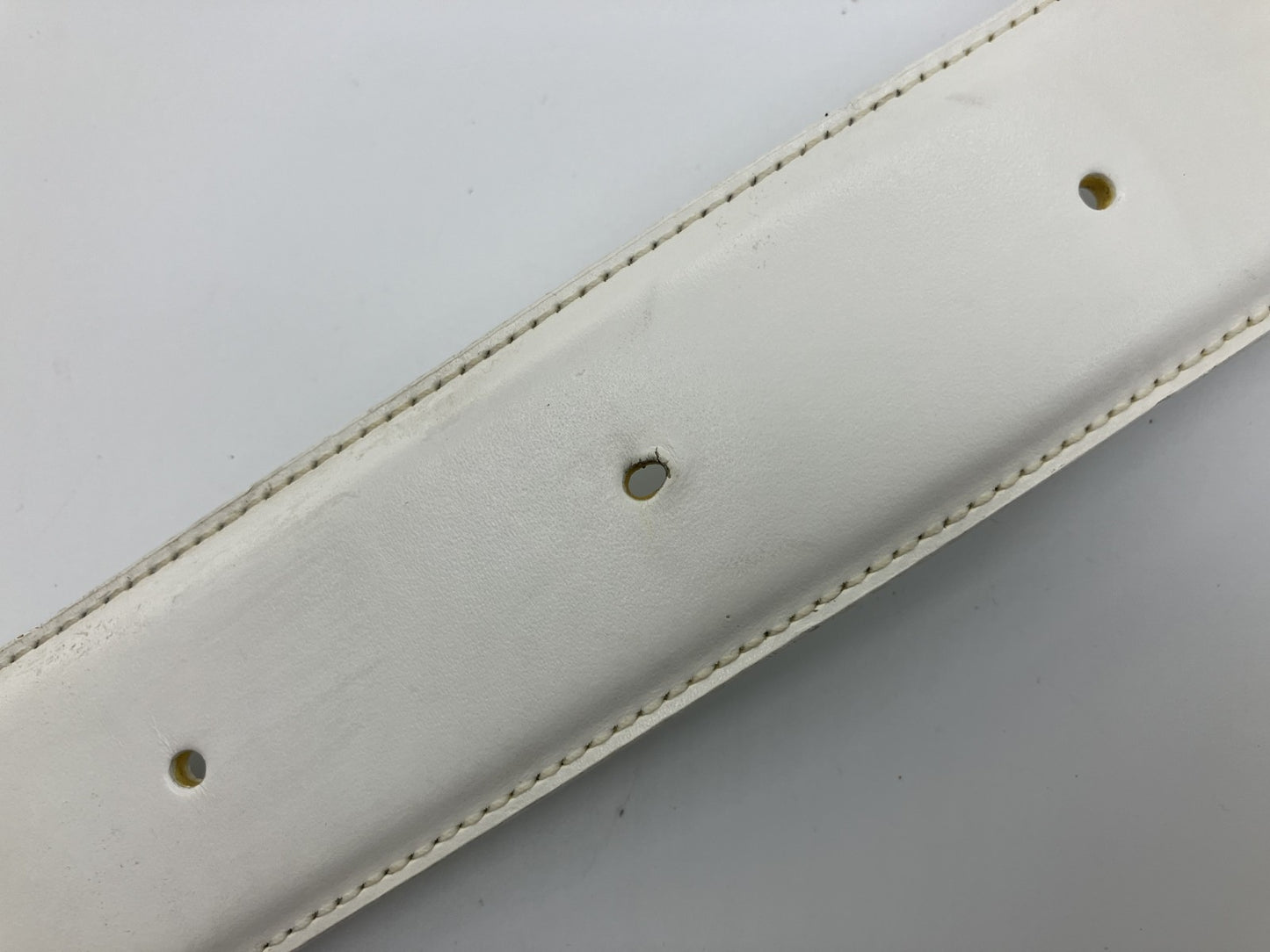 BVLGARI Circle Logo Belt White & Silver 95cm
