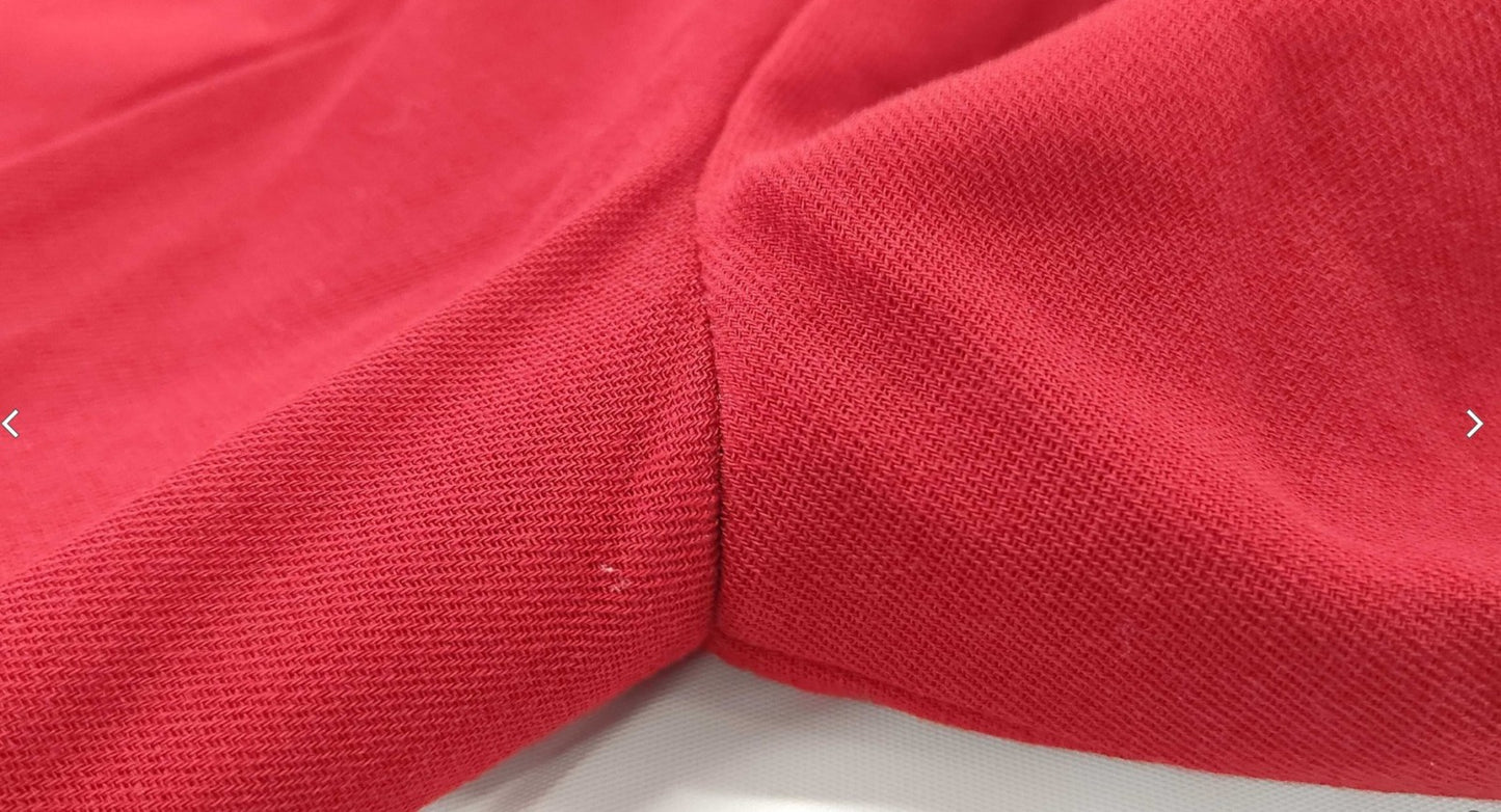 Valentino Garavani Boutique Red Long Dress Size 8 Italy Ruffle Button Vintage