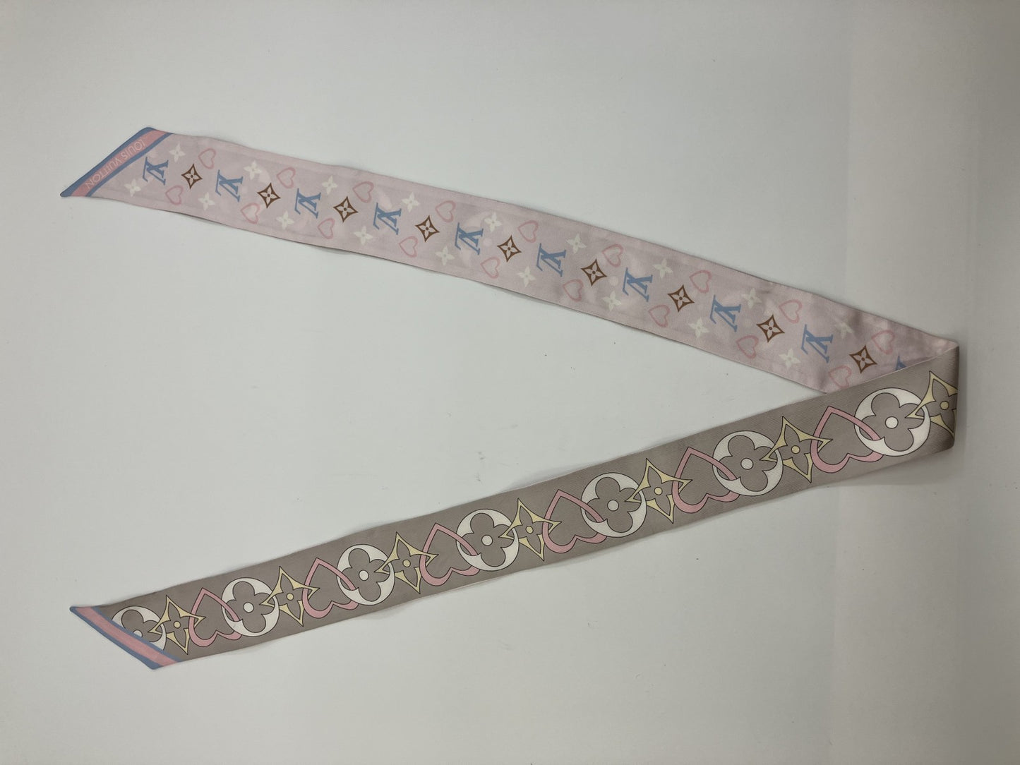 Louis Vuitton M78140 Bandeau BB My True LV Scarf Silk Pink 119x5cm