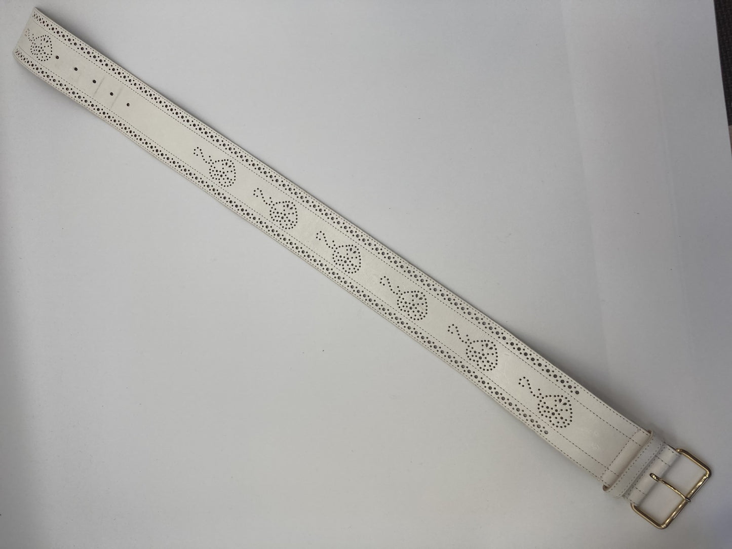 MOSCHINO White Belt 70 Width 6cm Total Length 83cm Free Shipping 