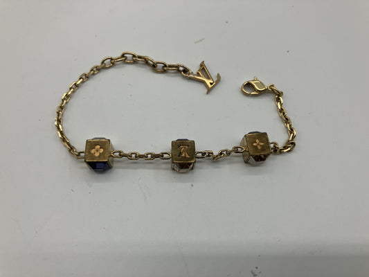 LOUIS VUITTON Collier Gamble Bracelet, wrist size 18cm, gold, free shipping 