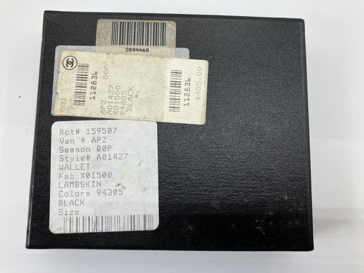 CHANEL Caviar Skin Black Coco Mark W Hook Bifold Wallet with Box and Cards