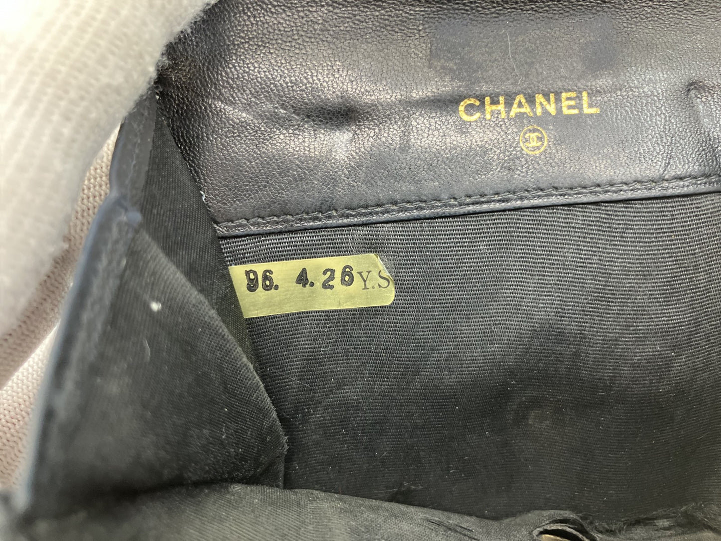 CHANEL Caviar Skin Black Coco Mark W Hook Bifold Wallet with Box and Cards