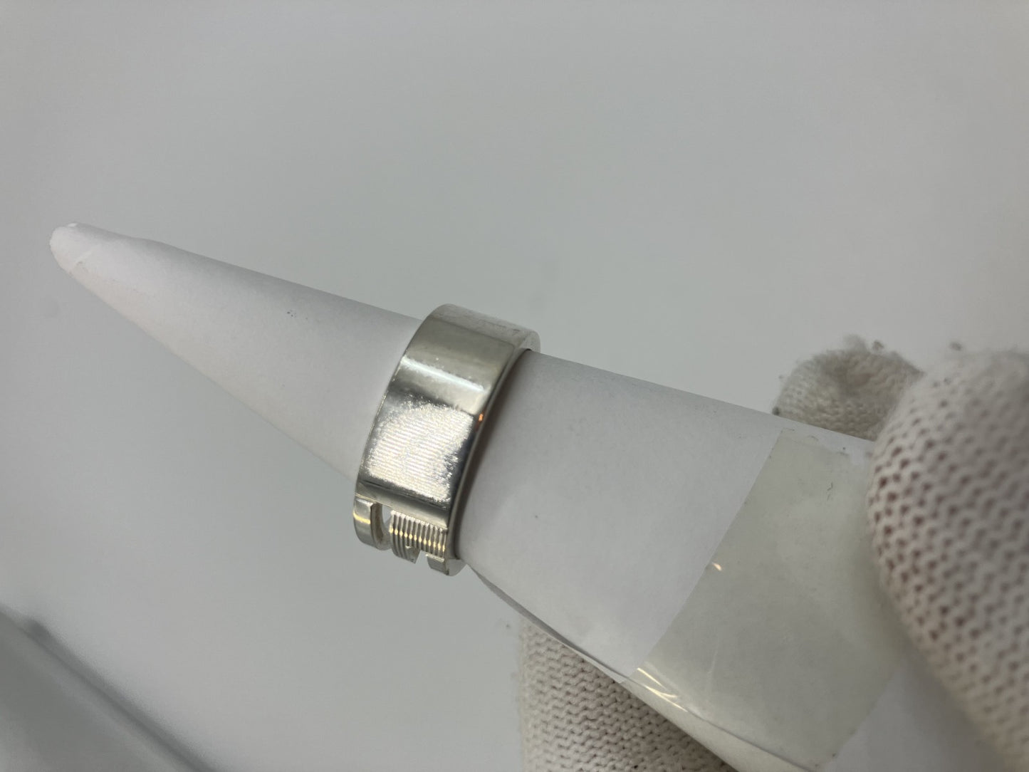 GUCCI G Ring Silver Size 17 (US 8.5) (57) Free Shipping 