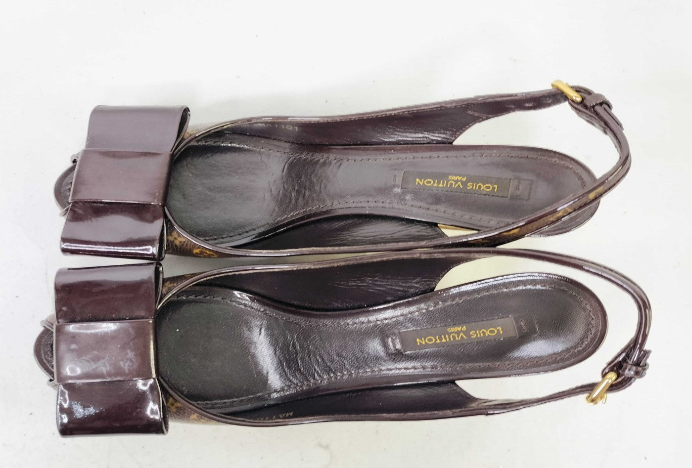 Louis Vuitton Monogram Bow Slingback Wedge Sandals (EU 36)(US 6) Cork Heel Italy