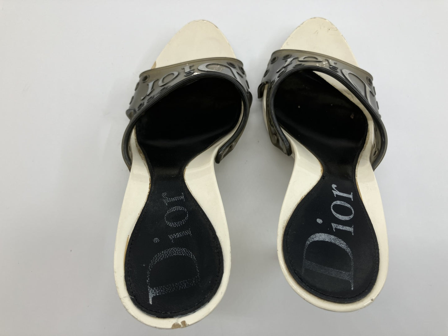 Christian Dior Women's sandals, 36.5 heel height 10cm, white and black with box and bag.