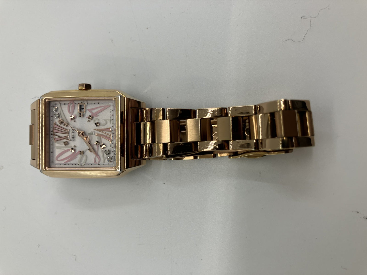 SEIKO LUKIO LUKIA 1B22-0AL0 electric wave solar wristwatch gold