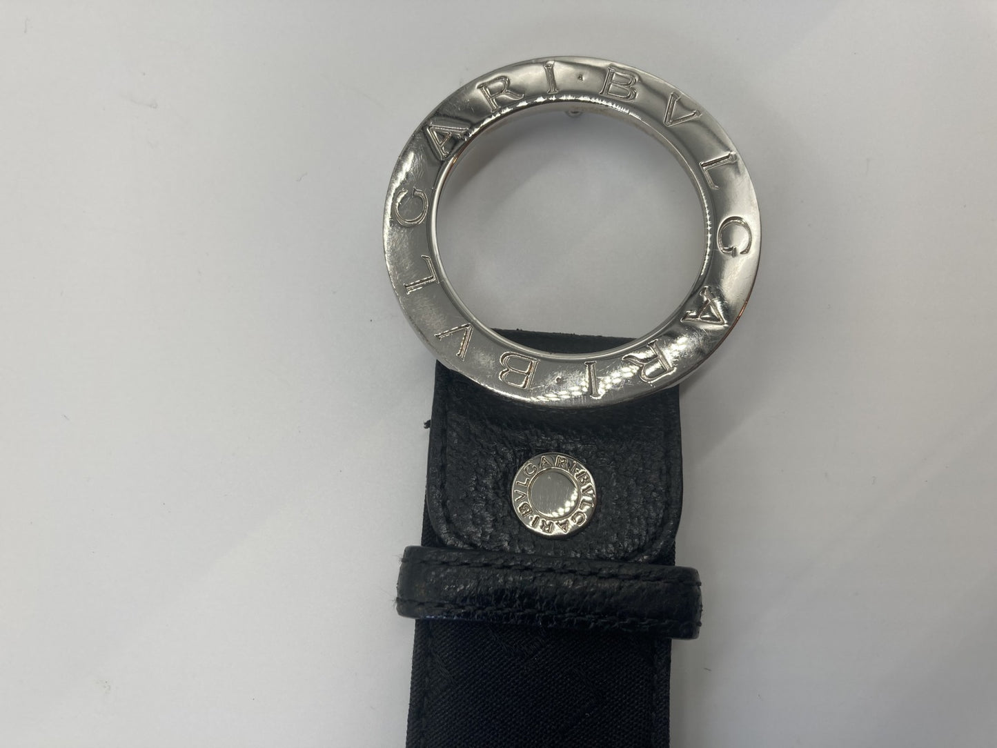 BVLGARI silver circle buckle belt, length 98cm