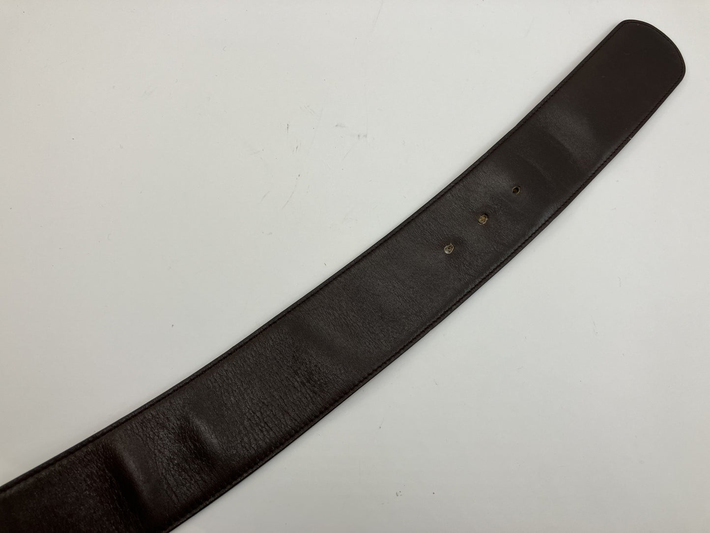 Cﾃｩline leather circle logo (diameter 8 cm) belt 82 cm x5.5 cm gold and brown