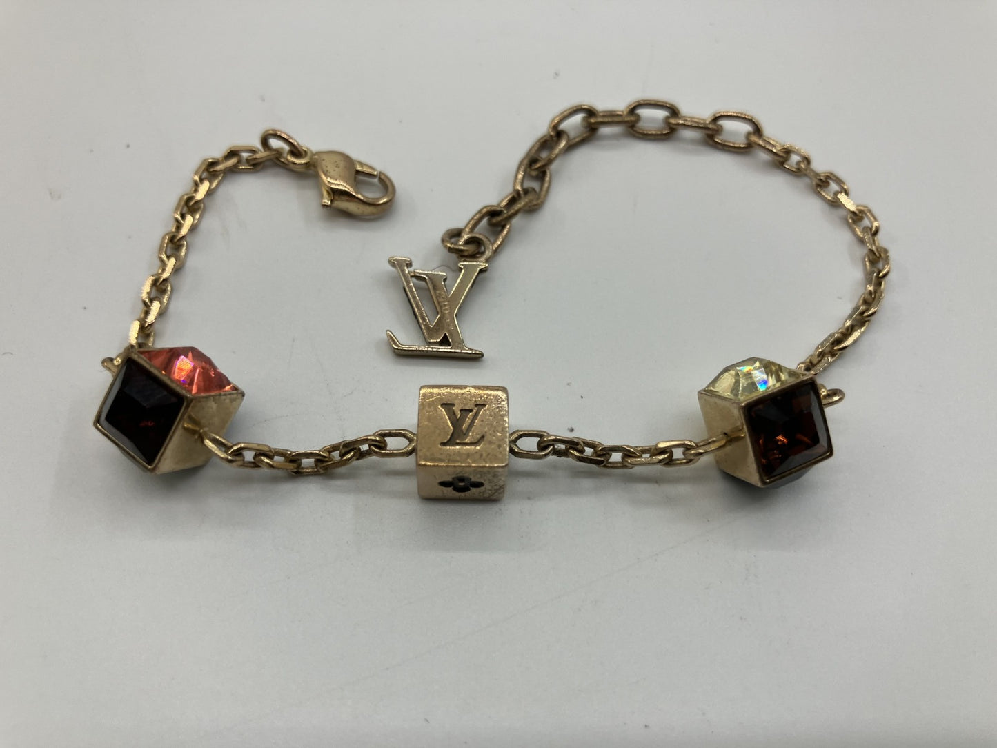 LOUIS VUITTON M65209 สร้อยข้อมือ Collier Gamble GL0152 สร้อยข้อมือ กำไลข้อมือ โซ่ 21 ซม. จัดส่งฟรี 