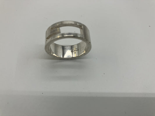 GUCCI G Ring Silver Size 17 (US 8.5) (57) Free Shipping 