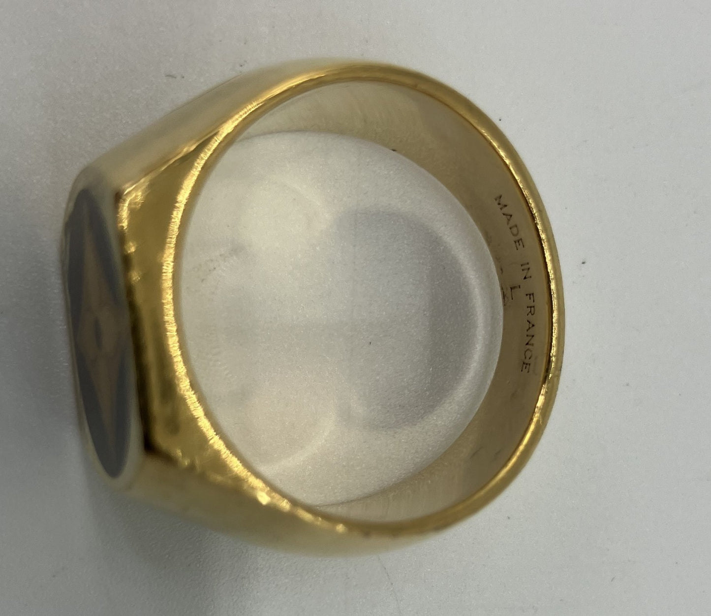 LOUIS VUITTON M65496 Monogram Bergfleur Signet Ring SV925 15.9g ไซส์ L (JP21) (US10) (EU61) จัดส่งฟรี 