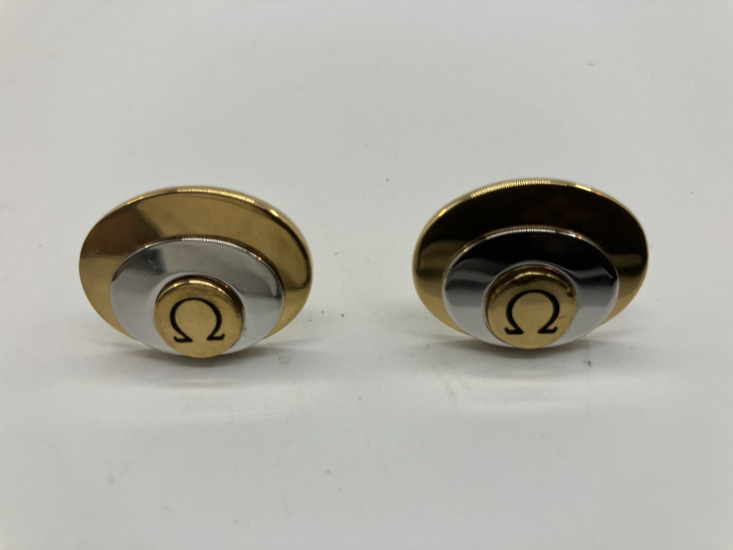 OMEGA cufflinks, large size, gold and silver, with external box
