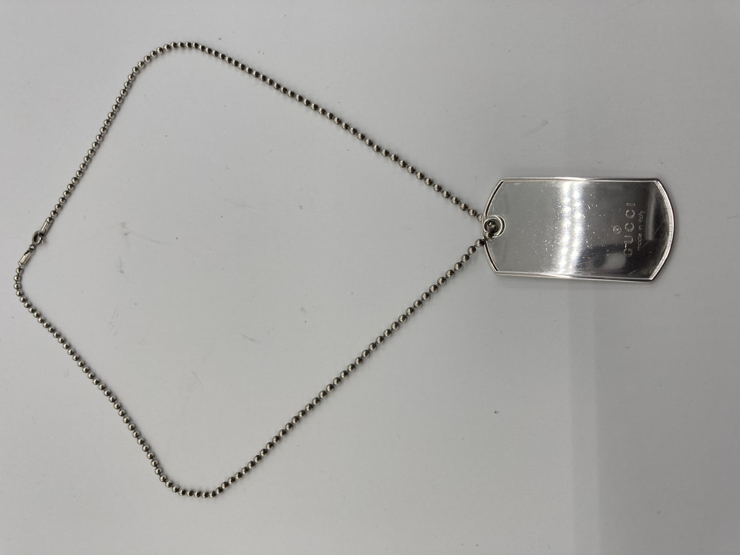 Gucci Necklace SV925 Dog Tag 29.3g Chain 50cm Non-OEM Chain 