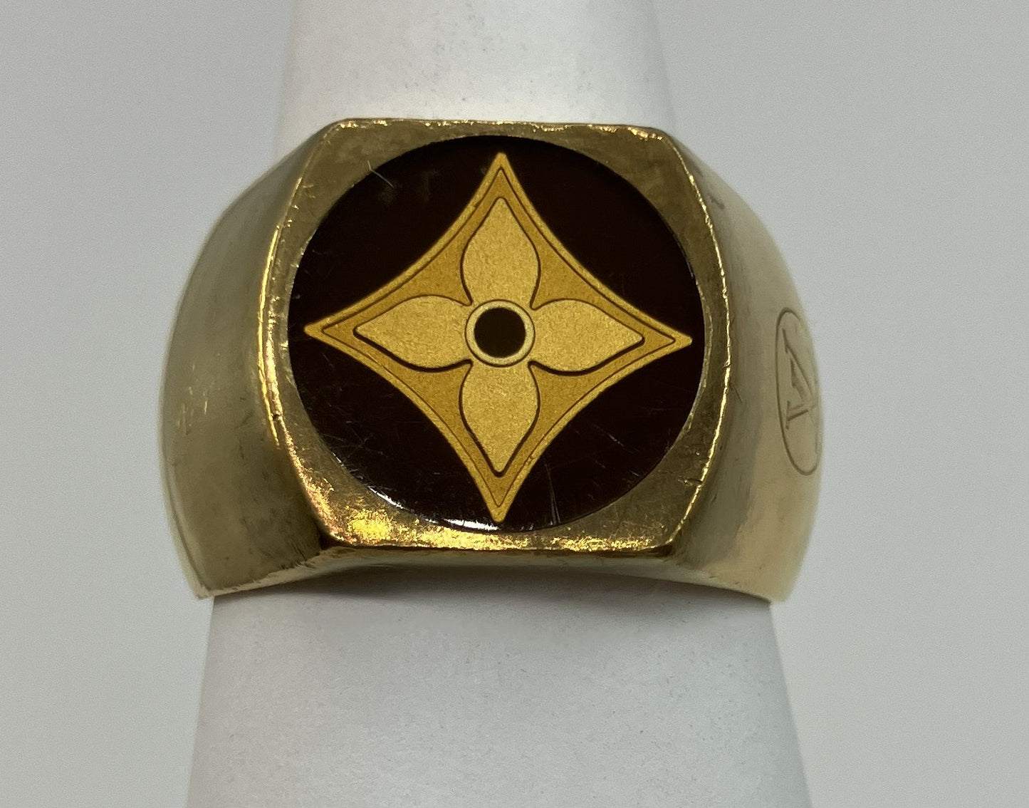 LOUIS VUITTON M65496 Monogram Bergfleur Signet Ring SV925 15.9g L size (JP21) (US10) (EU61) Free shipping 