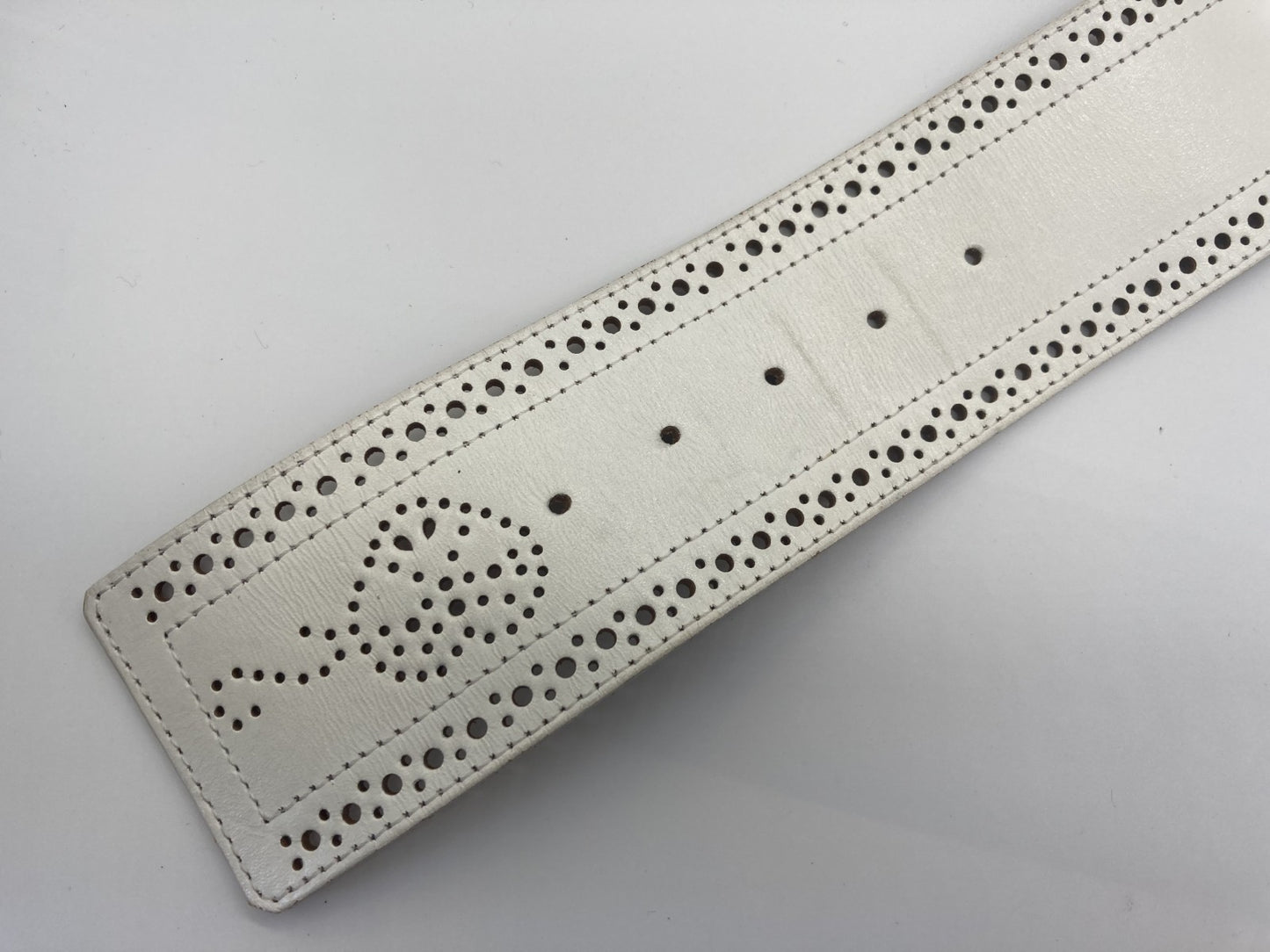 MOSCHINO White Belt 70 Width 6cm Length 83cm