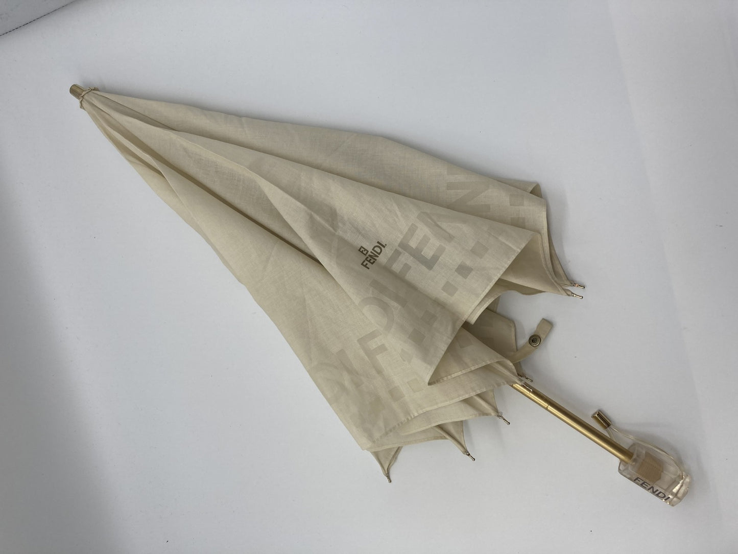 FENDI Zucca Folding Umbrella White