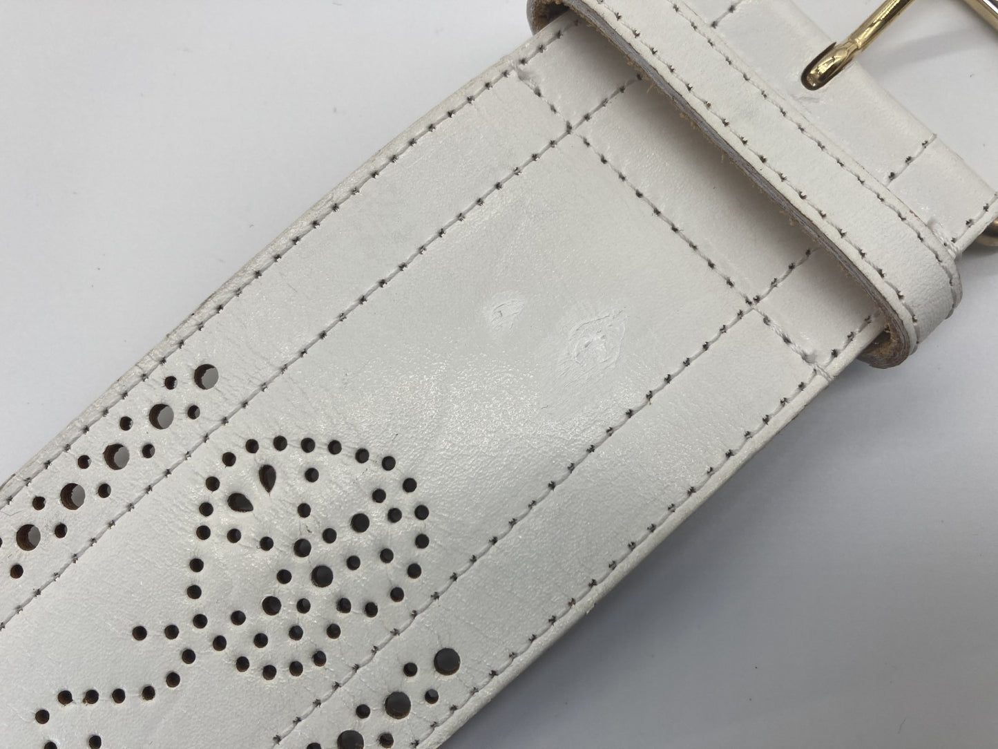 MOSCHINO White Belt 70 Width 6cm Length 83cm