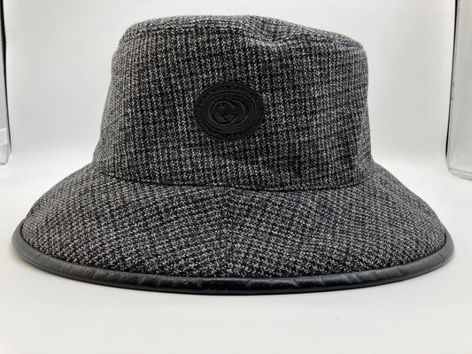 Gucci GG Canvas Hat Gray 59cm head circumference 9cm height 7cm brim